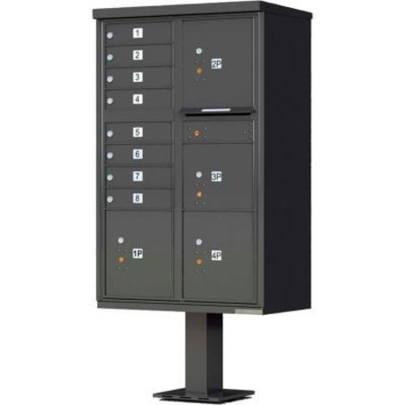 FLORENCE MFG CO Vital Cluster Box Unit, 8 Mailboxes & 4 Parcel Lockers, Dark Bronze 1570-8T6DBAF